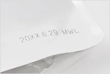 UVレーザーマーカーLinx UVG5　パウチ容器への印字例